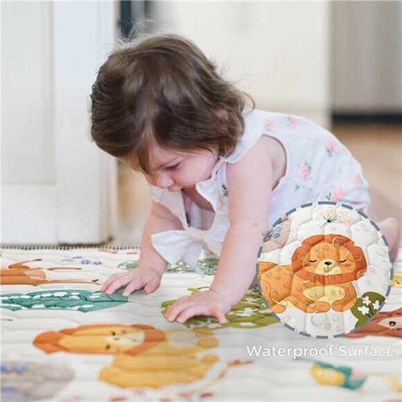 Baby Play Mat 50" X 50" Playpen Mat Waterproof Baby Floor Mat Non-Slip - Picture 3 of 7